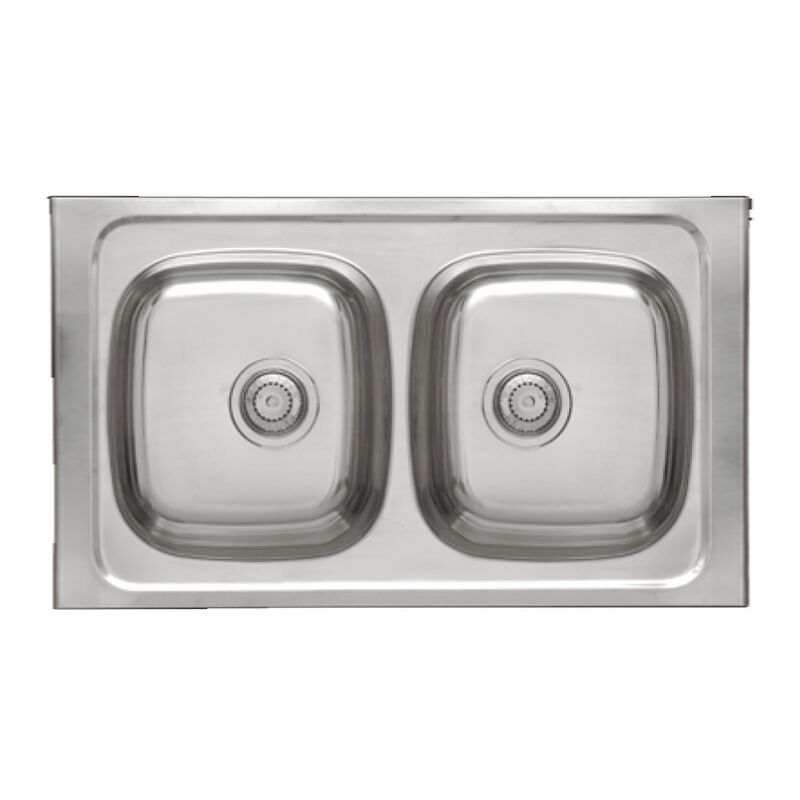 

Fregadero de 2 senos para mueble Luxemburgo 90 cm(ancho)50 cm(largo) Opción Sin orificio para grifo