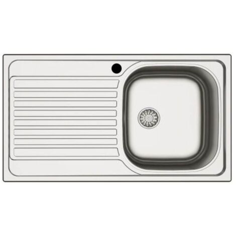 Fregadero de acero 86x50 cm con escurridor.