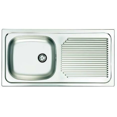 Fregadero de acero inoxidable empotrado con 1 cubeta y 1 escurridor, 86x43,3 mm