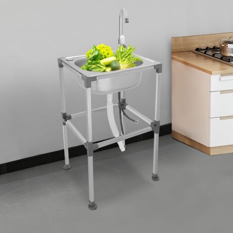 Fregadero de acero inoxidable, mesa de fregadero, fregadero de cocina comercial, fregadero 1 tazón, lavabo