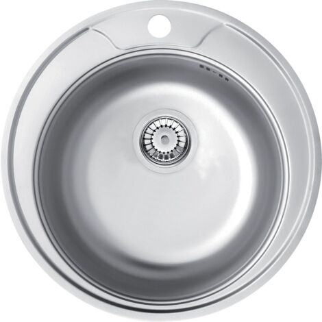 Fregadero de cocina Ø48 cm en acero inoxidable con orificio para grifo Deante TWIST ZHC3813 Acero