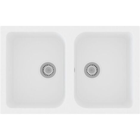 Fregadero de Cocina Blanco 760x480x184 mm Granito vidaXL