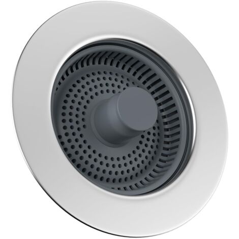 Fregadero de Cocina Colador y Tapón Combo - Universal 3 en 1 Acero Inoxidable con Colador Antiatascos, Fácil Instalación para Agujero de 70-86mm