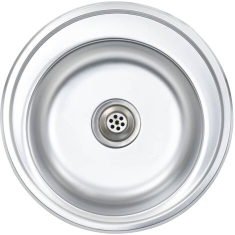 Fregadero de cocina con colador y sifón 48 cm acero inoxidable 020002356