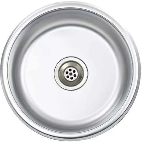 vidaXL Fregadero de cocina con colador y sifón de acero inoxidable - Argento