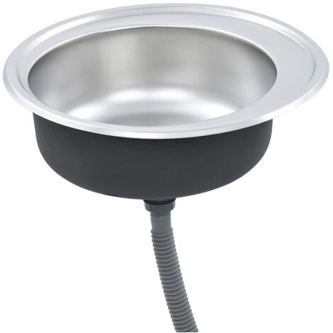 vidaXL Fregadero de cocina con colador y sifón de acero inoxidable - Argento