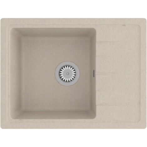 Fregadero de cocina con rebosadero 58x44 cm granito beige 020004358