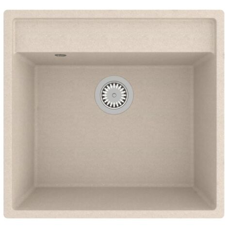 Fregadero de cocina con rebosadero granito beige 020004371