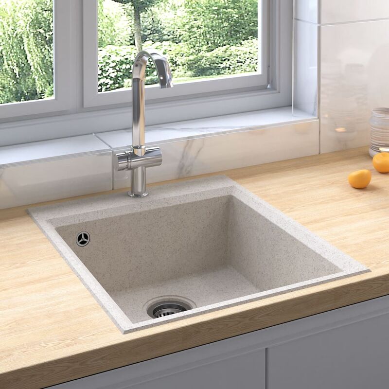 

Fregadero de cocina con rebosadero granito beige