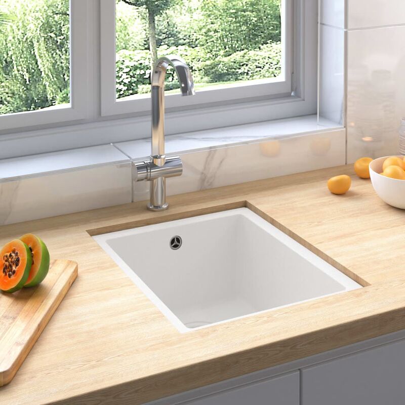 

Fregadero de cocina con rebosadero granito blanco