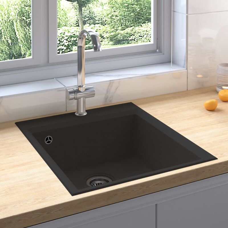 

Fregadero de cocina con rebosadero granito negro
