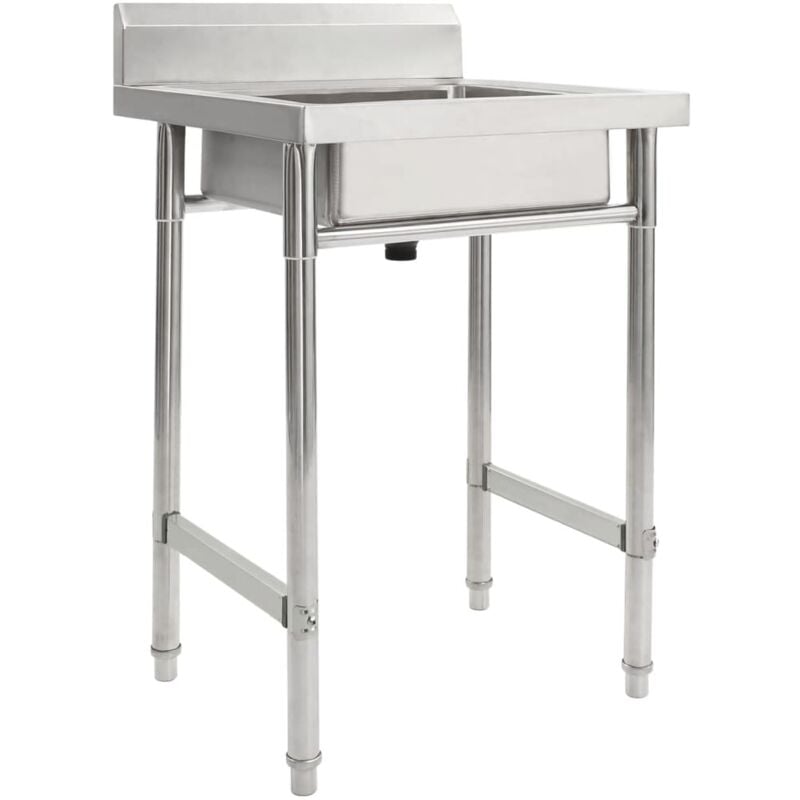 

Fregadero de cocina con un seno acero inoxidable - Plateado - Vidaxl