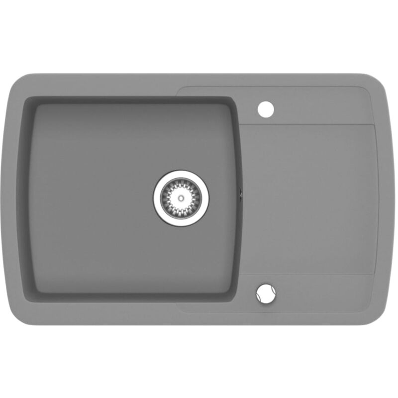 

Fregadero de cocina con un seno de granito gris - Gris - Vidaxl