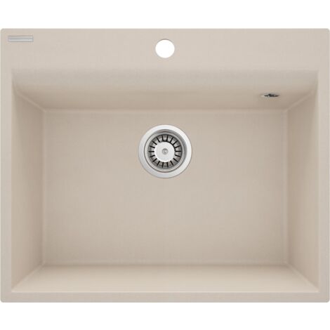 Fregadero de cocina de 1 cubeta 60 x 50 cm en granito beige Deante CORIO ZRC510A Beige