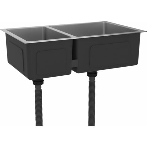 Fregadero de cocina de acero inoxidable vidaXL - Plateado