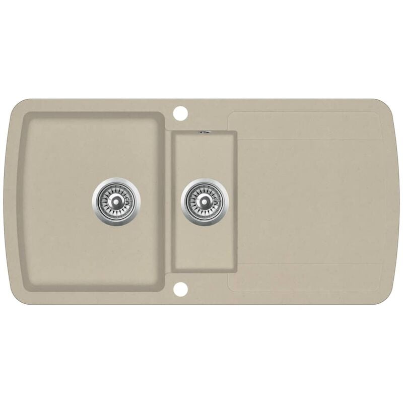 

Fregadero de cocina de granito con dos senos beige