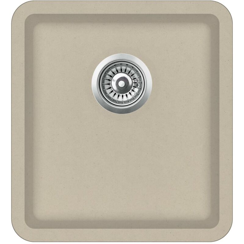 

Fregadero de cocina de granito con un seno beige