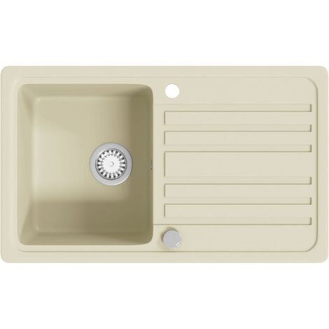 vidaXL Fregadero reversible de granito de una cubeta con escurridor Multicolor