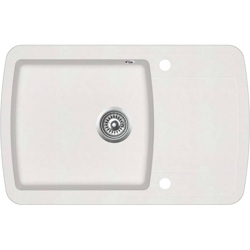 

Fregadero de cocina de granito con un seno blanco