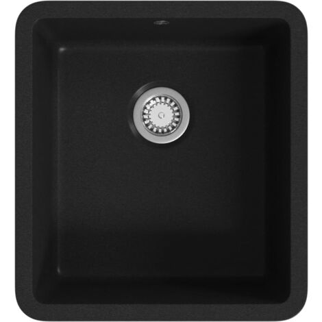 Fregadero de cocina de granito con un seno negro vidaXL