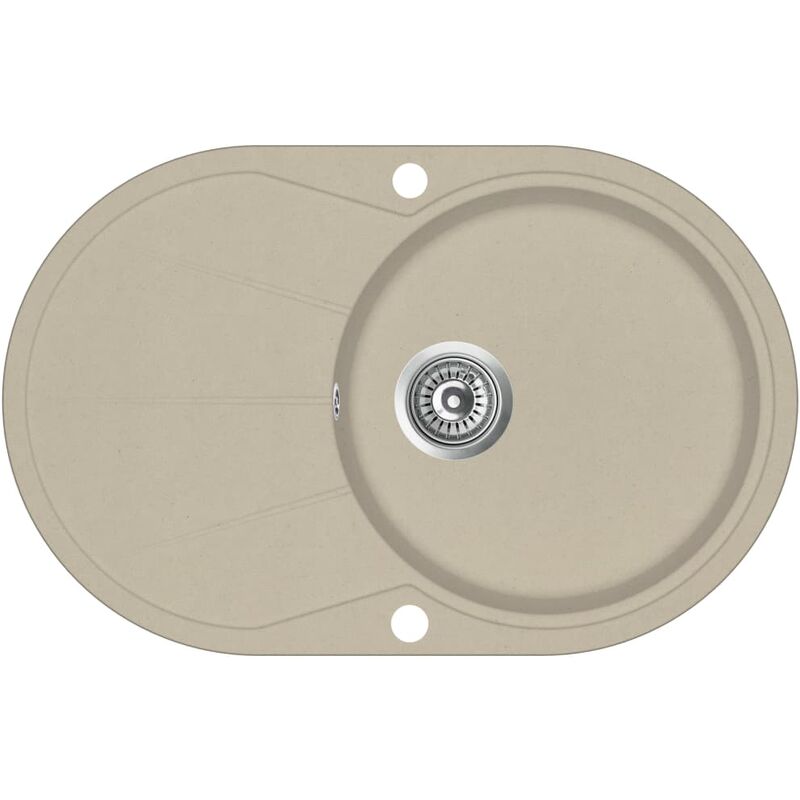 

Fregadero de cocina de granito con un seno ovalado beige