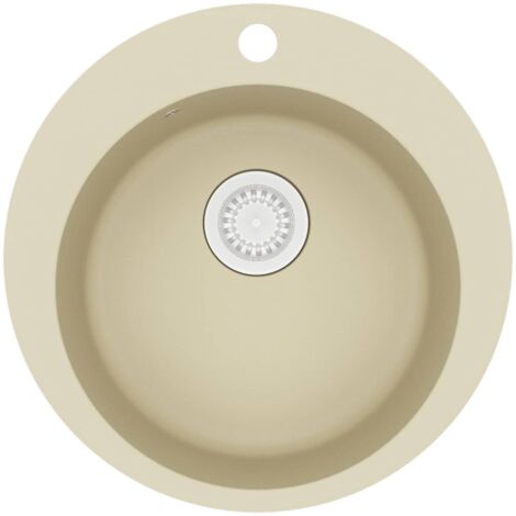 Fregadero de cocina de granito con un seno redondo beige