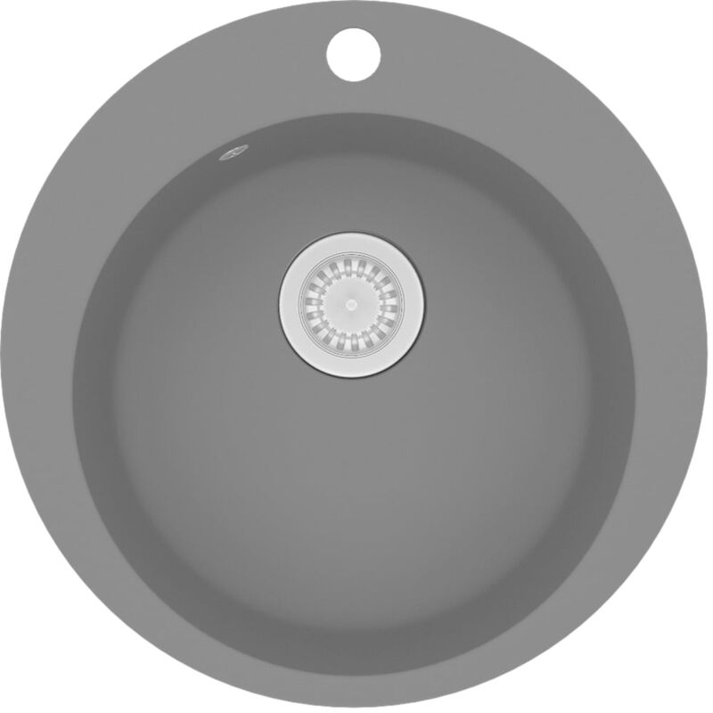 

Fregadero de cocina de granito con un seno redondo gris - Gris - Vidaxl
