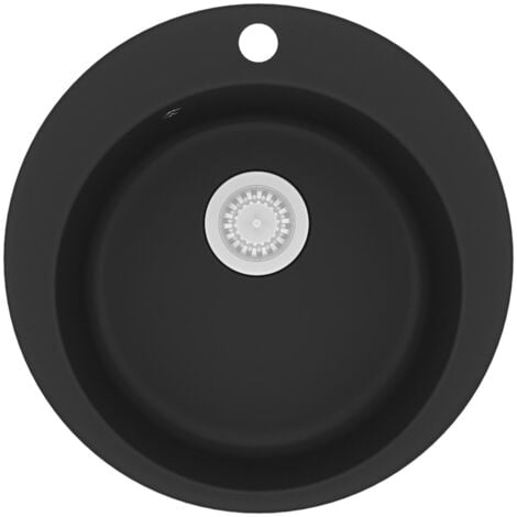 vidaXL Fregadero de Cocina de Granito 1 Seno Redondo Beige/Gris/Blanco/Negro