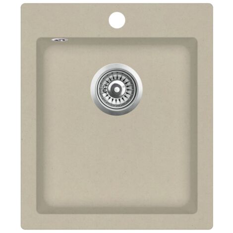 Fregadero de cocina de granito lavabo individual beige 020004385