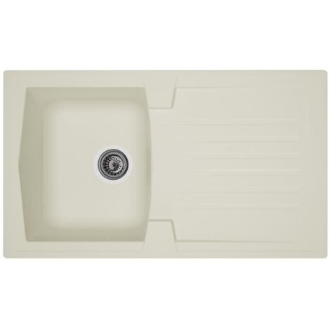 FREGADERO DE COCINA DE INSERCIÓN STRADOUR 1 BANDEJA + 1 DESAGÜE ARENA - R SINE - 86 X 50 CM - BLANCO