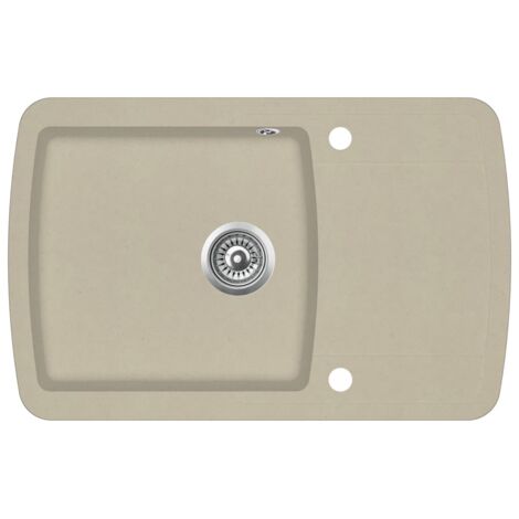 Fregadero de cocina de un seno 78 x 50 cm granito beige 020002337