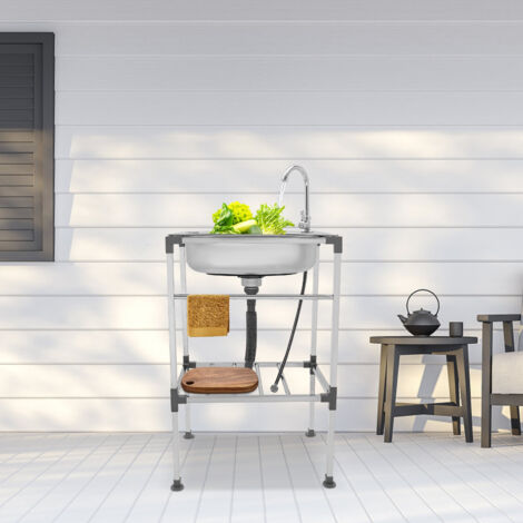 Fregadero de cocina de un solo tazón, fregadero de cocina comercial para restaurante, fregadero de acero inoxidable