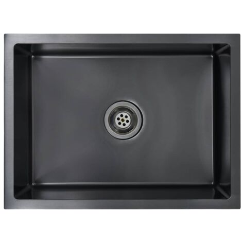 Fregadero de cocina hecho a mano acero inoxidable negro vidaXL