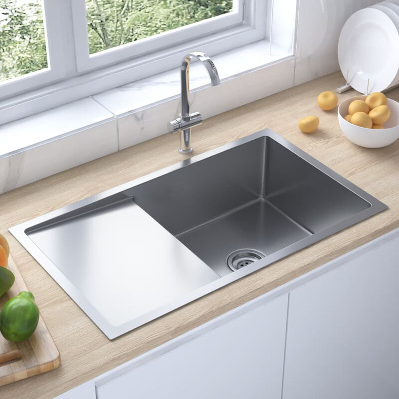 

Happyshopping - Fregadero de cocina hecho a mano con colador acero inoxidable