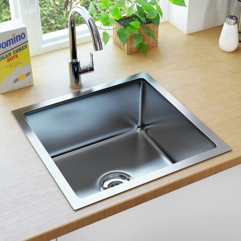 

Fregadero de cocina hecho a mano con colador acero inoxidable