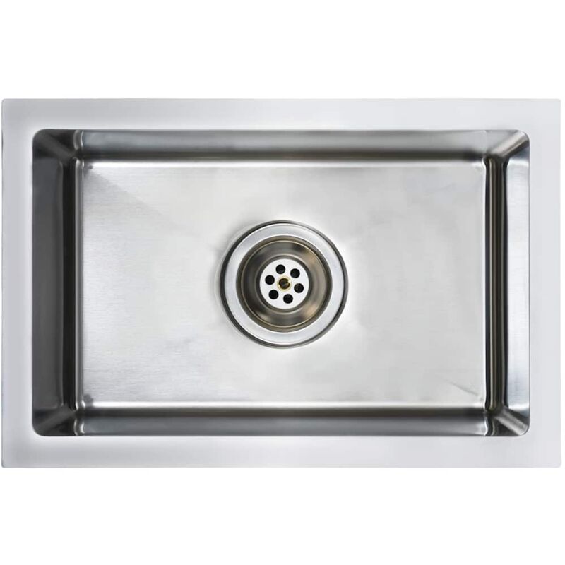 

vidaXL Fregadero de cocina hecho a mano con colador acero inoxidable - Plateado