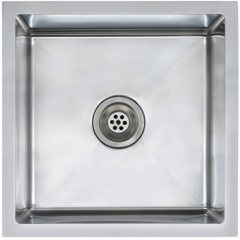 

vidaXL Fregadero de cocina hecho a mano con colador acero inoxidable - Plateado