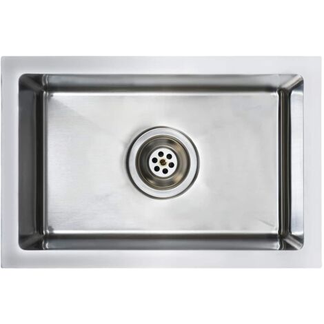 vidaXL Fregadero de Cocina Lavabo Acero Inoxidable Negro/Plateado Multitalla