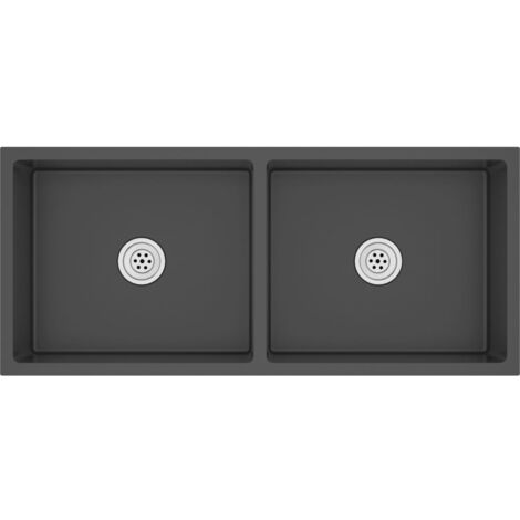 Fregadero de cocina hecho a mano fregadero de cocina baño interior del hogar 100 x 44 cm acero inoxidable negro 020002474