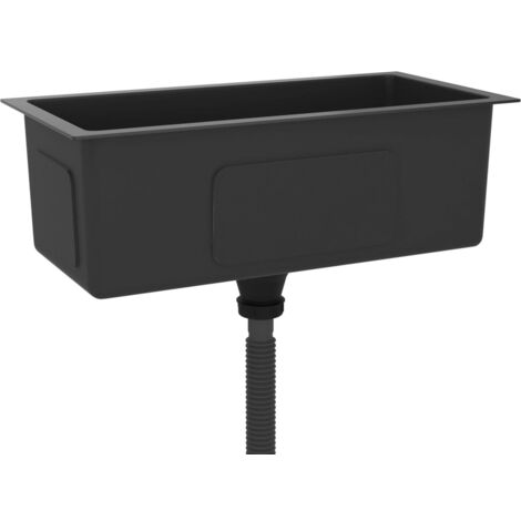 Fregadero de cocina hecho a mano interior del hogar fregadero de baño negro 60 x 30 cm acero inoxidable 020002456