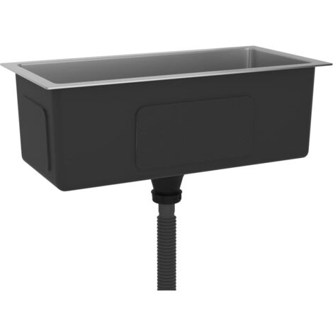 Fregadero de cocina hecho a mano, lavabo para interior de casa, baño, 60 x 30 cm, acero inoxidable, plata 020002455
