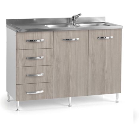 Fregadero De Cocina Olmo 2 Puertas Con Cajones Izquierdos Cm 120x50xH 85