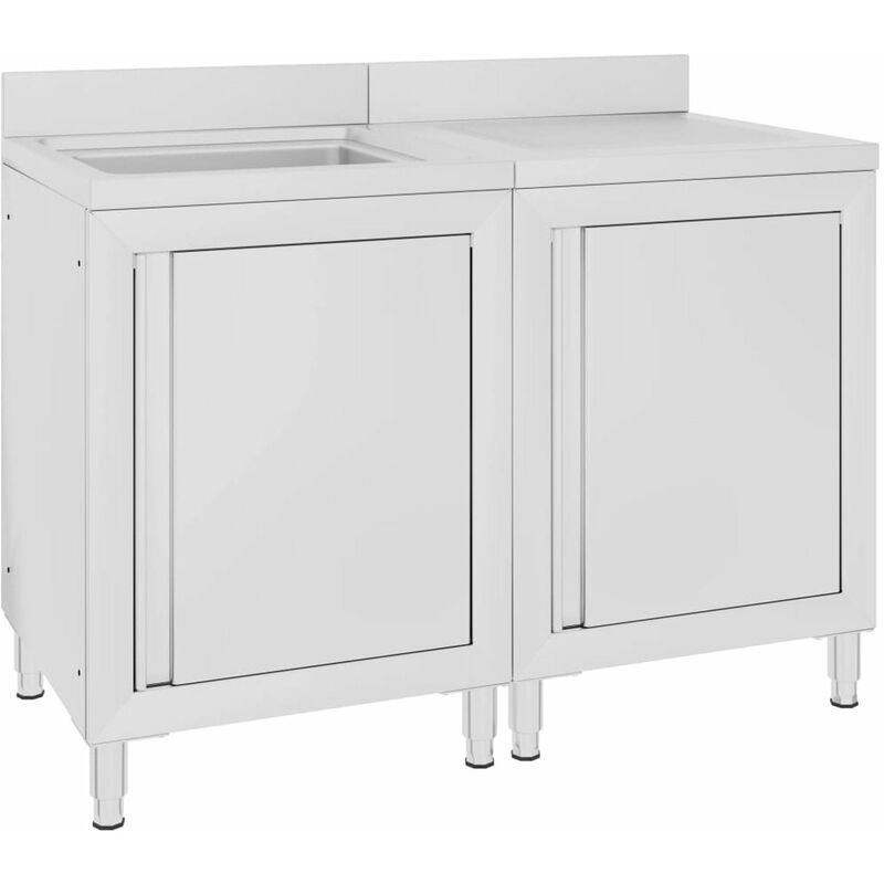 

Fregadero de cocina profesional acero inoxidable 120x60x96 cm