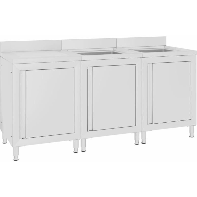 

vidaXL Fregadero de cocina profesional acero inoxidable 180x60x96 cm
