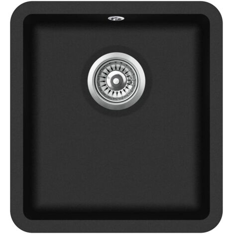 Fregadero de granito de una cubeta 42 x 46 cm negro 020002329