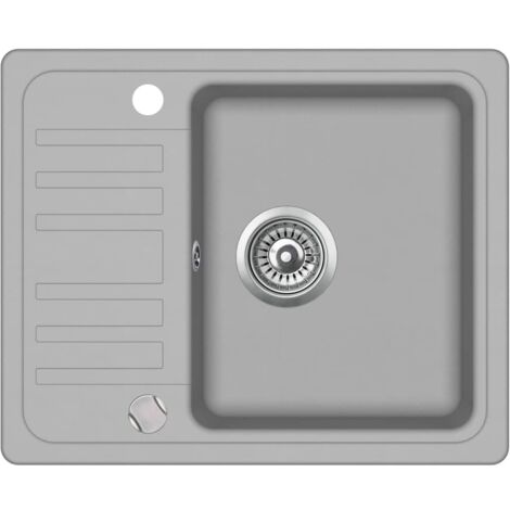 Fregadero de granito de una cubeta 57,5 x 46 cm gris 020002322