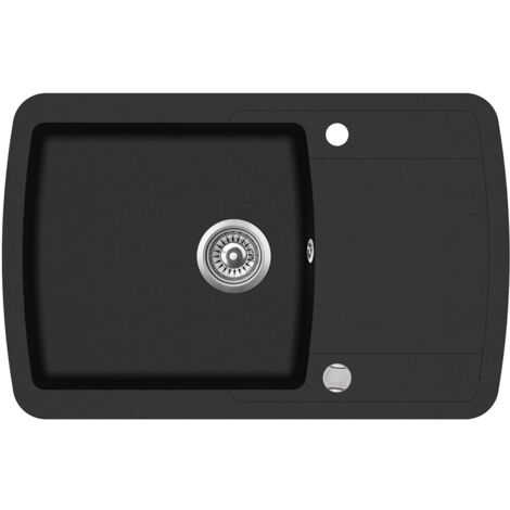 Fregadero de granito de una cubeta 78 x 50 cm negro 020002313