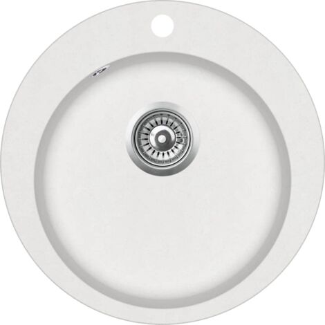 Fregadero de granito diámetro 50,5 cm redondo blanco 020002350