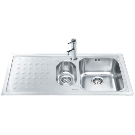 Fregadero de inox 100x50 cm con escurridor.