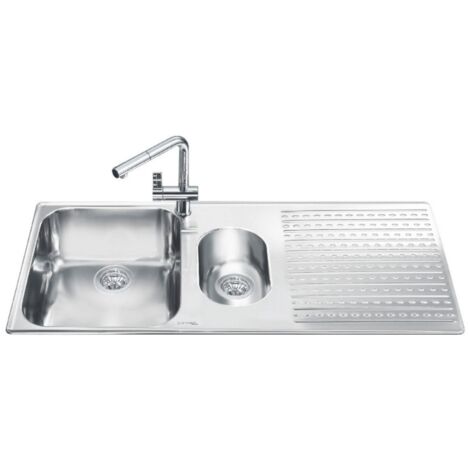 Fregadero de inox 100x50 cm con escurridor derecho.